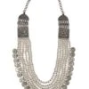 Sangeeta Boochra Layered Silver Necklace With Coin Accents -Inca Sales Store sbn 60115 1