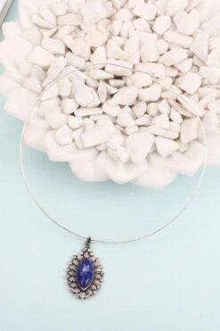 Sangeeta Boochra Handcrafted Necklace With Lapis Stone