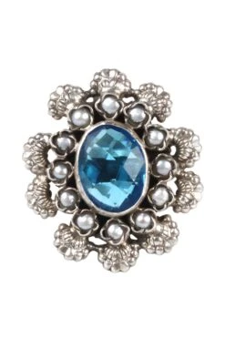 Sangeeta Boochra Silver Handmade Ring Studded With Blue Topz -Inca Sales Store sbr 5364 2