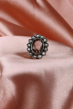 Sangeeta Boochra Handcrafted Silver Ring With Gem Stone -Inca Sales Store sbr 5369 3