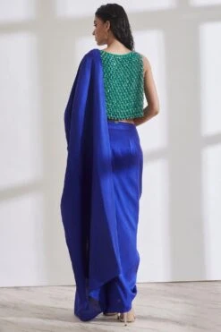 431-88 By Shweta Kapur Pre Draped Sari With Embroidered Top -Inca Sales Store se20212 b 4