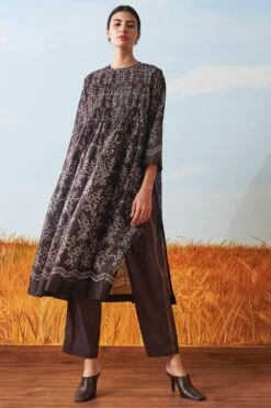 Ikai Brown Shibori Dyed Kurta Set -Inca Sales Store sh sps 2138br 2