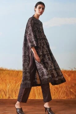 Ikai Brown Shibori Dyed Kurta Set -Inca Sales Store sh sps 2138br 3