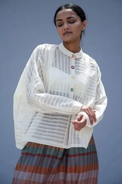 SWGT Ivory Sheer Top With Crochet Details 8 SWGT Ivory Sheer Top With Crochet Details -Inca Sales Store sh4b iv 2