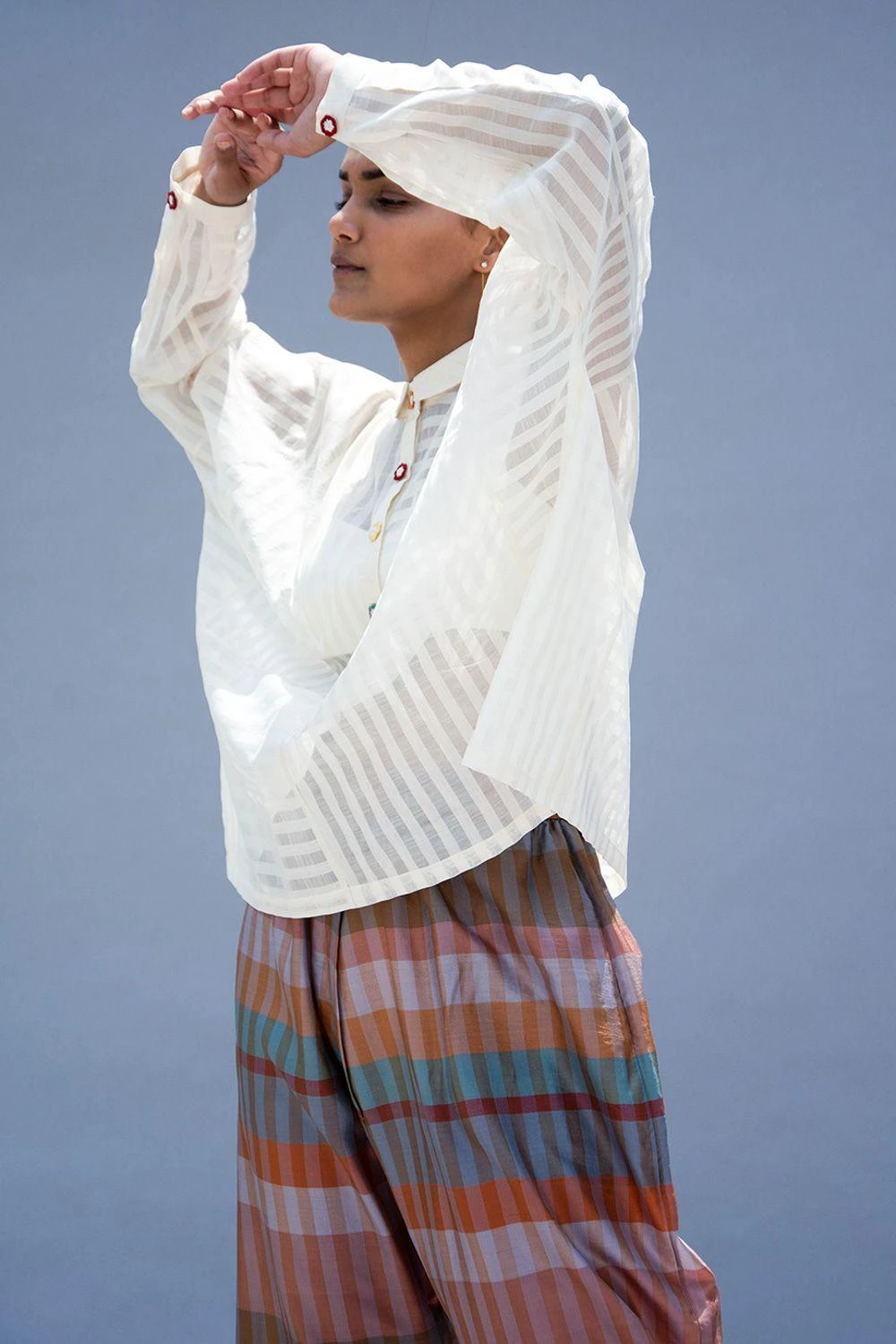 SWGT Ivory Sheer Top With Crochet Details 5 SWGT Ivory Sheer Top With Crochet Details - Image 3