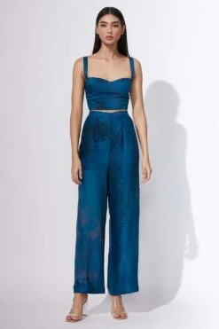 Saaksha & Kinni Abstract Printed Blue Co-ord Set