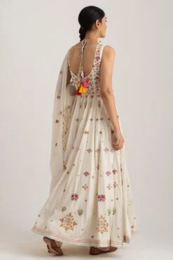 White Long Floral Anarkali -Inca Sales Store skak21 4