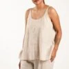 Hand Embroidered Linen Camisol Top