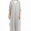 Three V Neck Kaftan With Placket White Dress -Inca Sales Store ss20 set27 1