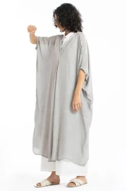 Three V Neck Kaftan With Placket White Dress -Inca Sales Store ss20 set27 3