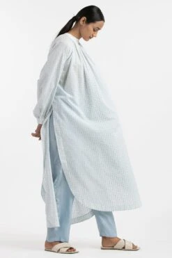 Three Powder Blue Gathered Hem Tunic Set -Inca Sales Store ss21 set 32 xs 3