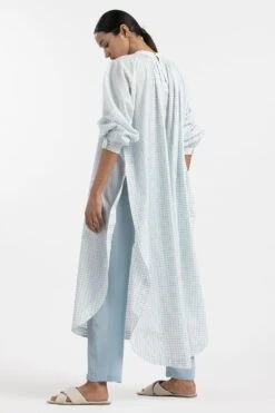 Three Powder Blue Gathered Hem Tunic Set -Inca Sales Store ss21 set 32 xs 4