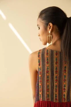 Sunira Designs Ajrakh Printed Tiered Dress -Inca Sales Store ss2105 4