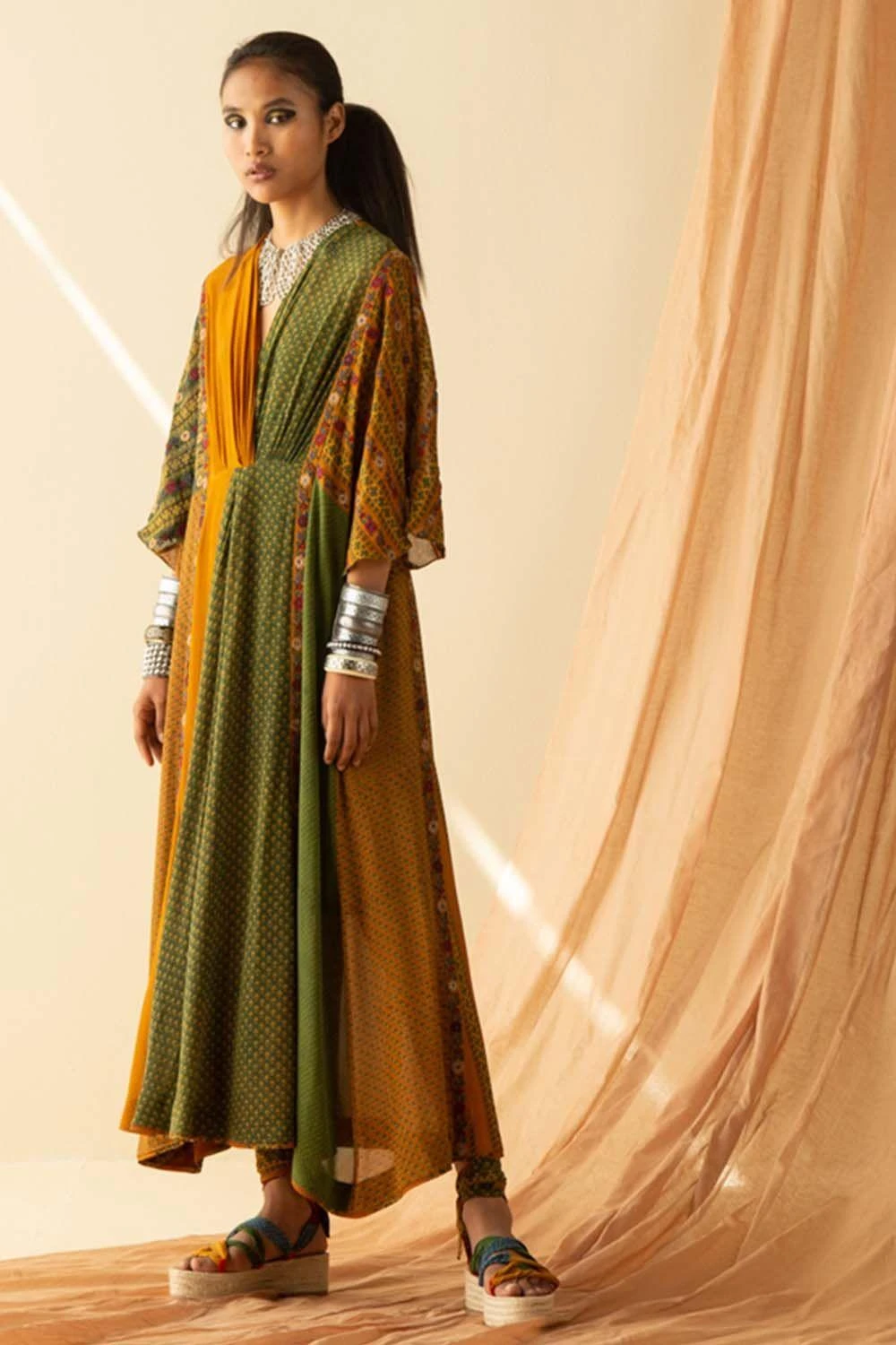 Sunira Designs Ajrakh Printed Maxi Kaftan 5 Sunira Designs Ajrakh Printed Maxi Kaftan - Image 3