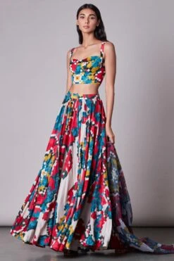 Saaksha & Kinni Ikat Print Chanderi Lehenga