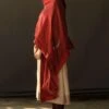 Shorshe Red Chanderi Stole With Zardosi Embroidery -Inca Sales Store stl chand rd chnd 1