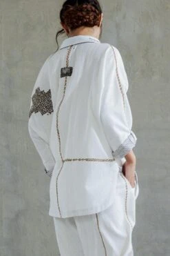 Sunira Designs White Kimono Shirt -Inca Sales Store sun0602 3