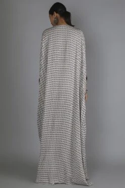 SVA White Jaali Print Kaftan With An Embellished Yoke -Inca Sales Store svaw20k07 3