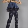 SVA Layered Denim Ruffle Top & Printed Pant Set -Inca Sales Store svaw20t07 svaw20p04 1