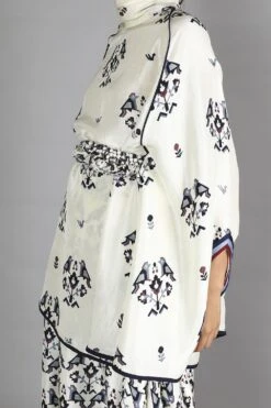 SVA Printed Turtleneck Cape Top With A Draped Skirt -Inca Sales Store svaw20t09 svaw20j11 2