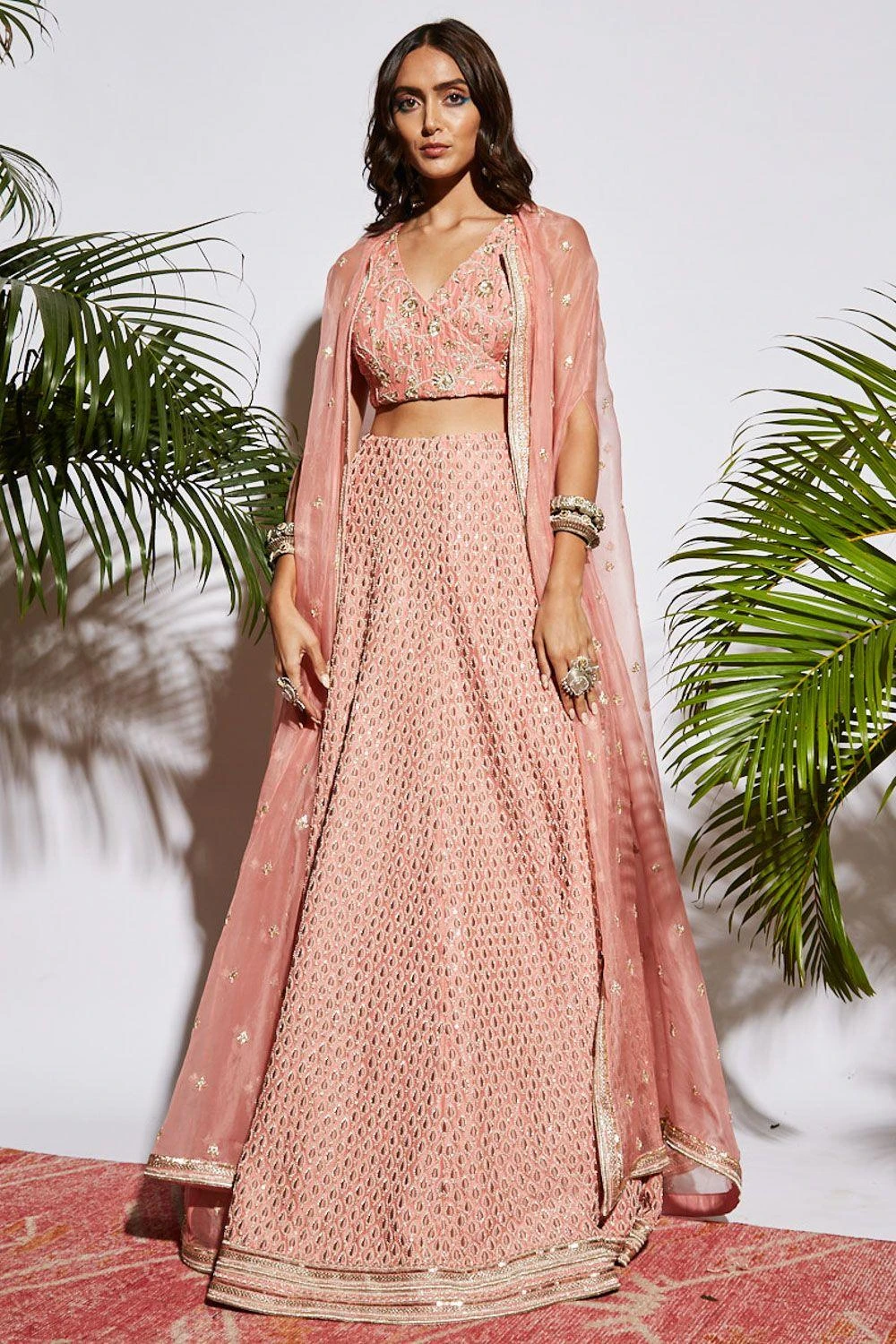 SVA Light Pink Embellished Lehenga Set 3 SVA Light Pink Embellished Lehenga Set