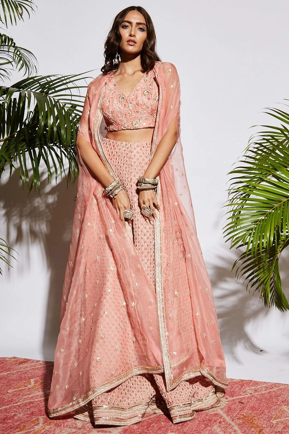 SVA Light Pink Embellished Lehenga Set 4 SVA Light Pink Embellished Lehenga Set - Image 2
