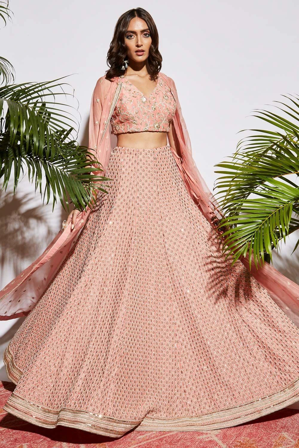 SVA Light Pink Embellished Lehenga Set 5 SVA Light Pink Embellished Lehenga Set - Image 3