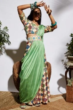 SVA Silk Printed Sharara Sari Set -Inca Sales Store svaw21k08 3