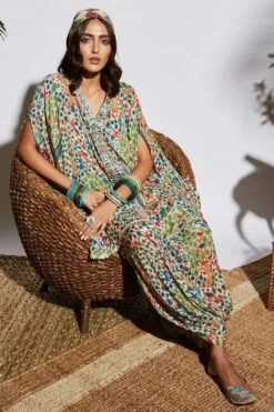 SVA Bagh Print Drape Skirt & Cape Set 7 SVA Bagh Print Drape Skirt & Cape Set -Inca Sales Store svaw21k09 3