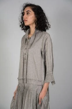 SWGT Slate Grey Hand Pleated Dress -Inca Sales Store swgt 4 3