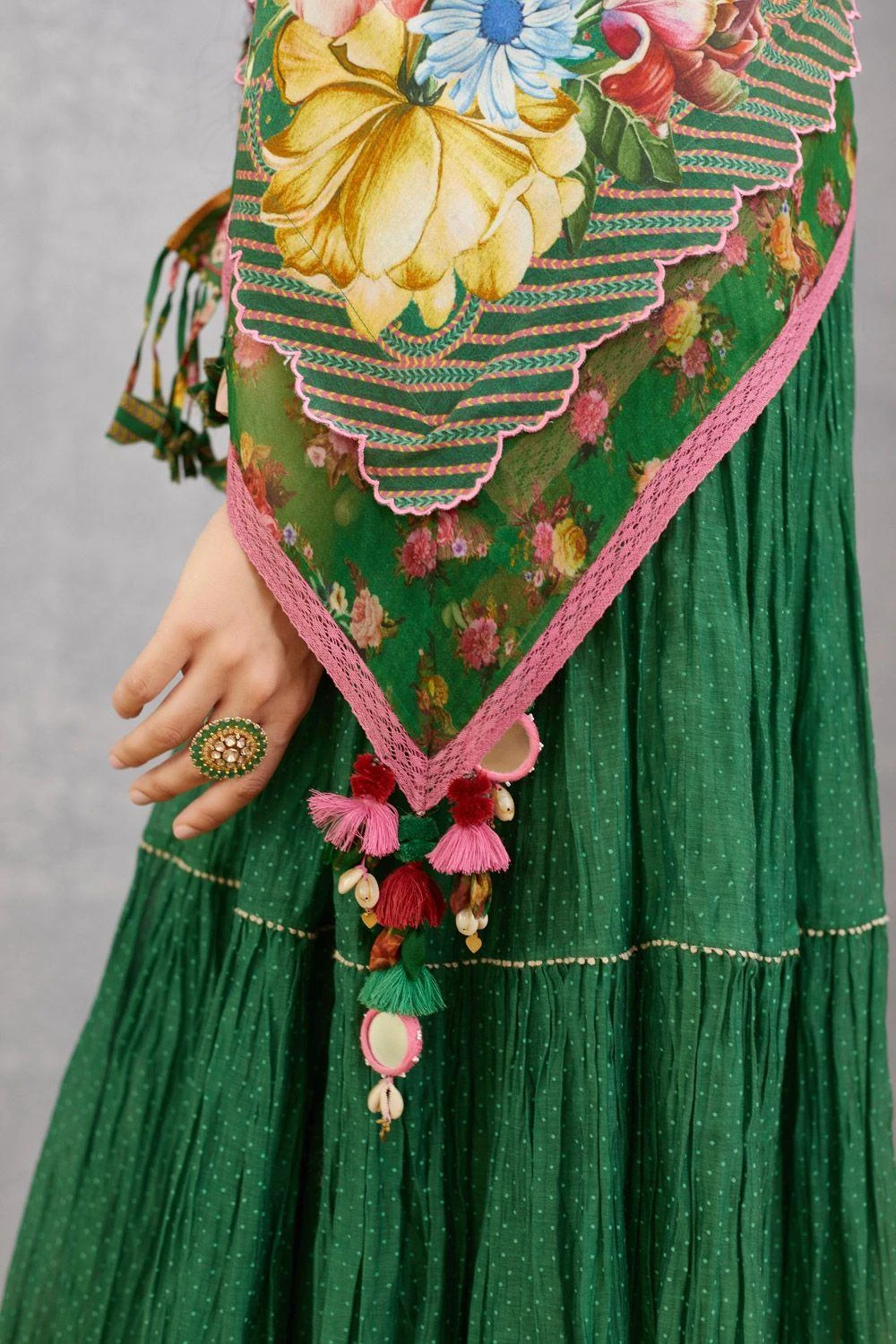 Torani Panna Chokor Guncha Scarf 5 Torani Panna Chokor Guncha Scarf - Image 3