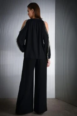 Rohit Gandhi + Rahul Khanna Black Top With Metallic Tassels -Inca Sales Store tp35116 b 5