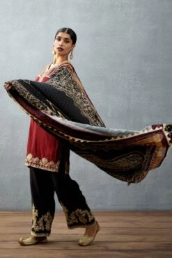 Torani Jet Black Gota Embroidered Short Kurta Set -Inca Sales Store tr 1309tg10 2