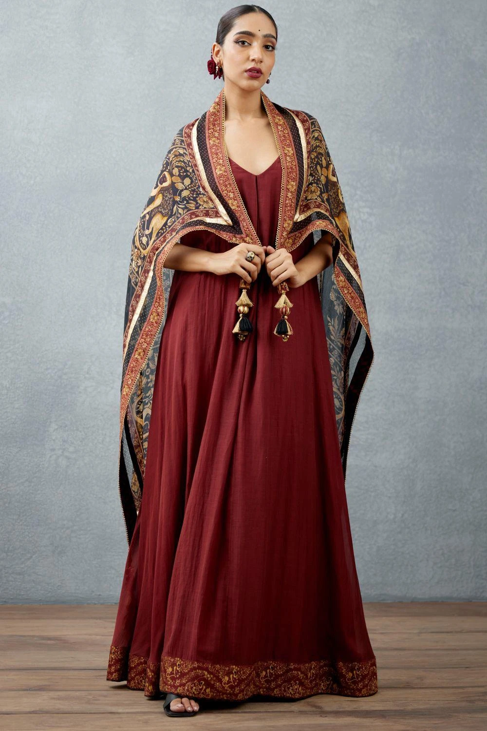 Torani Jet Black Bhagalpuri Printed Scarf 3 Torani Jet Black Bhagalpuri Printed Scarf