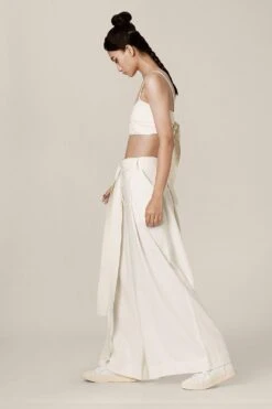 Chola Pleated White Pants With Belt -Inca Sales Store tr0028c 2 1