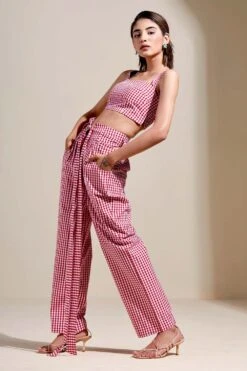Twinkle Hanspal Gingham Bustier & Belted Pant Set -Inca Sales Store trs24 3
