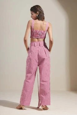 Twinkle Hanspal Gingham Bustier & Belted Pant Set -Inca Sales Store trs24 4