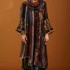 Sunira Designs Panelled Ajrak Hand Block Print Maroon Kurta -Inca Sales Store v2101b 1