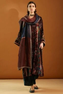 Sunira Designs Organza Maroon Dupatta