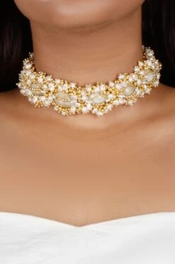 Vaidaan Seashell & Pearl Wide Choker