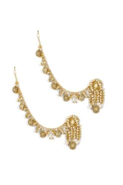 Vaidaan Golden Beaded Earrings With Elongated Chain -Inca Sales Store vaisan13 2