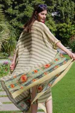 Varun Bahl Pret Green Kilim Printed Kaftan -Inca Sales Store vb pr1 gk21 kf03 3