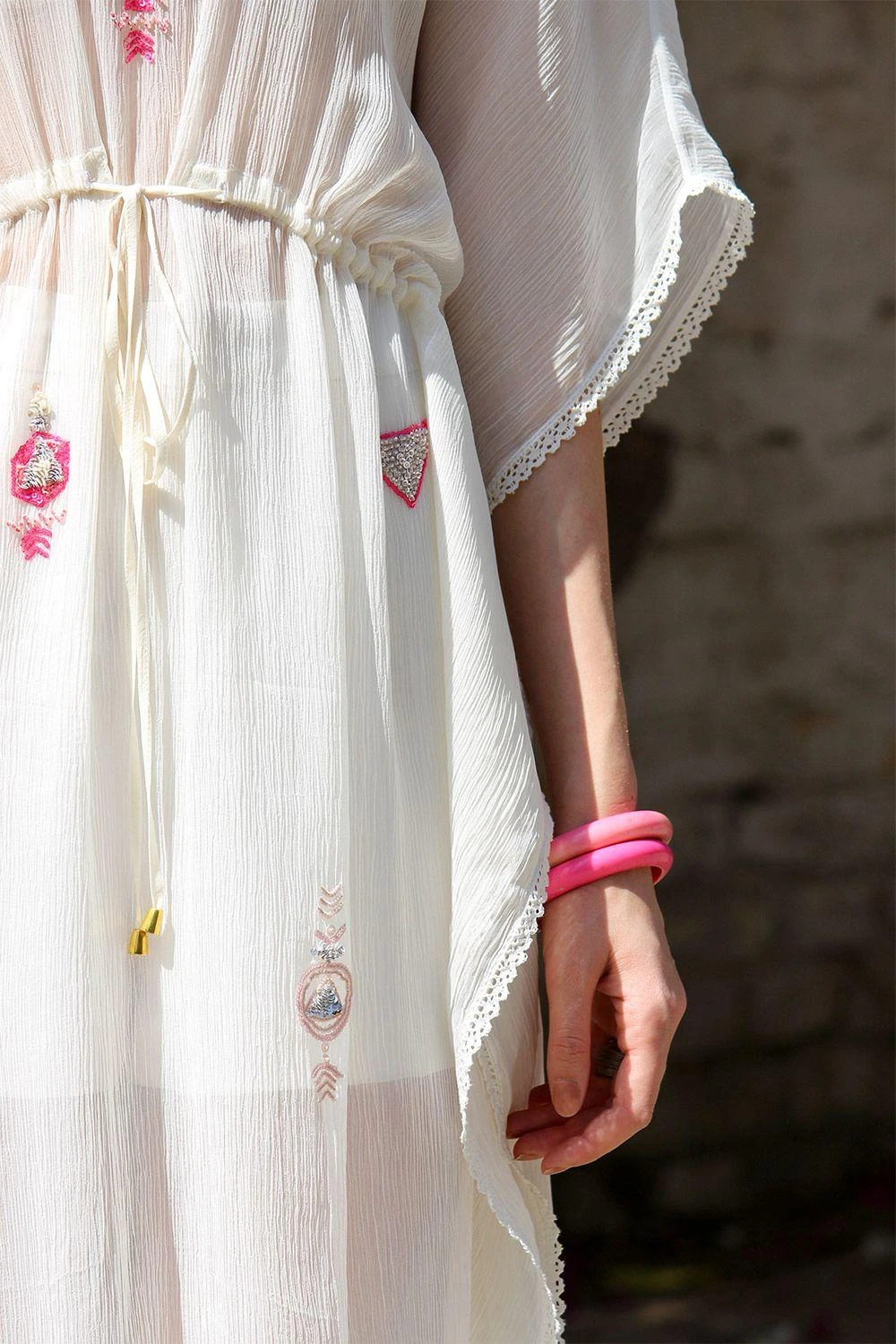 Varun Bahl Pret Embroidered Ivory Kaftan 5 Varun Bahl Pret Embroidered Ivory Kaftan - Image 3