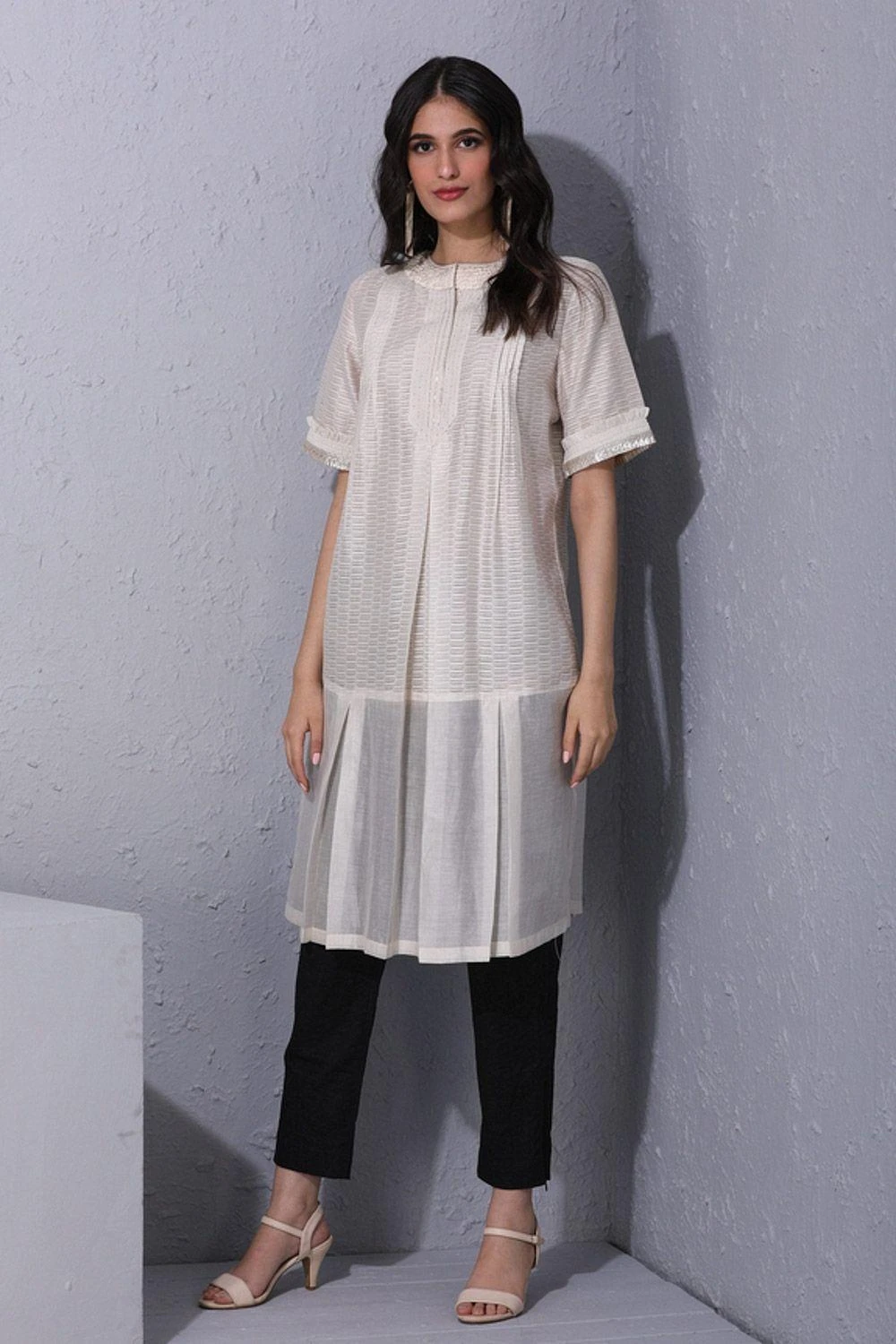 Varun Bahl Pret Ivory Chanderi Tunic 3 Varun Bahl Pret Ivory Chanderi Tunic