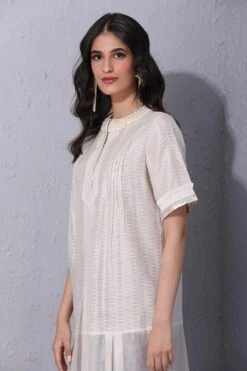 Varun Bahl Pret Ivory Chanderi Tunic 8 Varun Bahl Pret Ivory Chanderi Tunic -Inca Sales Store vb pret 20 ge pp k 01 3