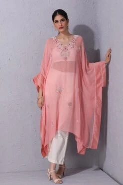 Varun Bahl Pret Pink Calf Length Kaftan -Inca Sales Store vb pret 20 mor tp k 05 3