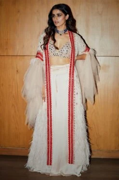 Varun Bahl Cameo Pink Embroidered Jacket Set