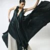 Varun Bahl Draped Satin Cape Set With Floral Embellishments -Inca Sales Store vb dc 20 tb c 02 1