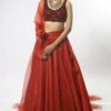 Varun Bahl Maroon Hand Embroidered Lehenga With Belt 1 Varun Bahl Maroon Hand Embroidered Lehenga With Belt -Inca Sales Store vb dc 20 tb lh 11 1
