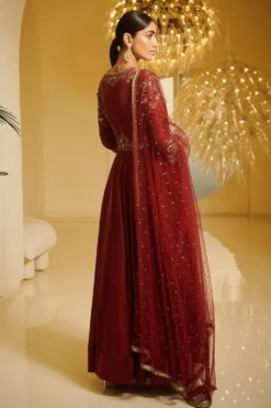 Varun Bahl Maroon Embroidered Anarkali Set -Inca Sales Store vbcw20k 023 6
